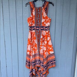 Maggie London Size 6 Floral Orange Dress